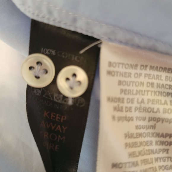 Harrods of London Mens Dress Shirt 15.5/39 Medium Blue 200/2 Extra Fine Cotton - Picture 6 of 11